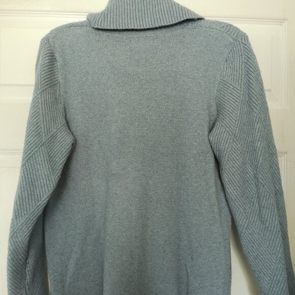 Women Blue Calvin Klein Cotton Turtleneck Knit Sweater L - Picture 8 of 10